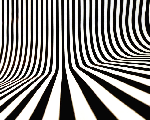 Illusion d'optique à base de lignes blanches et noires