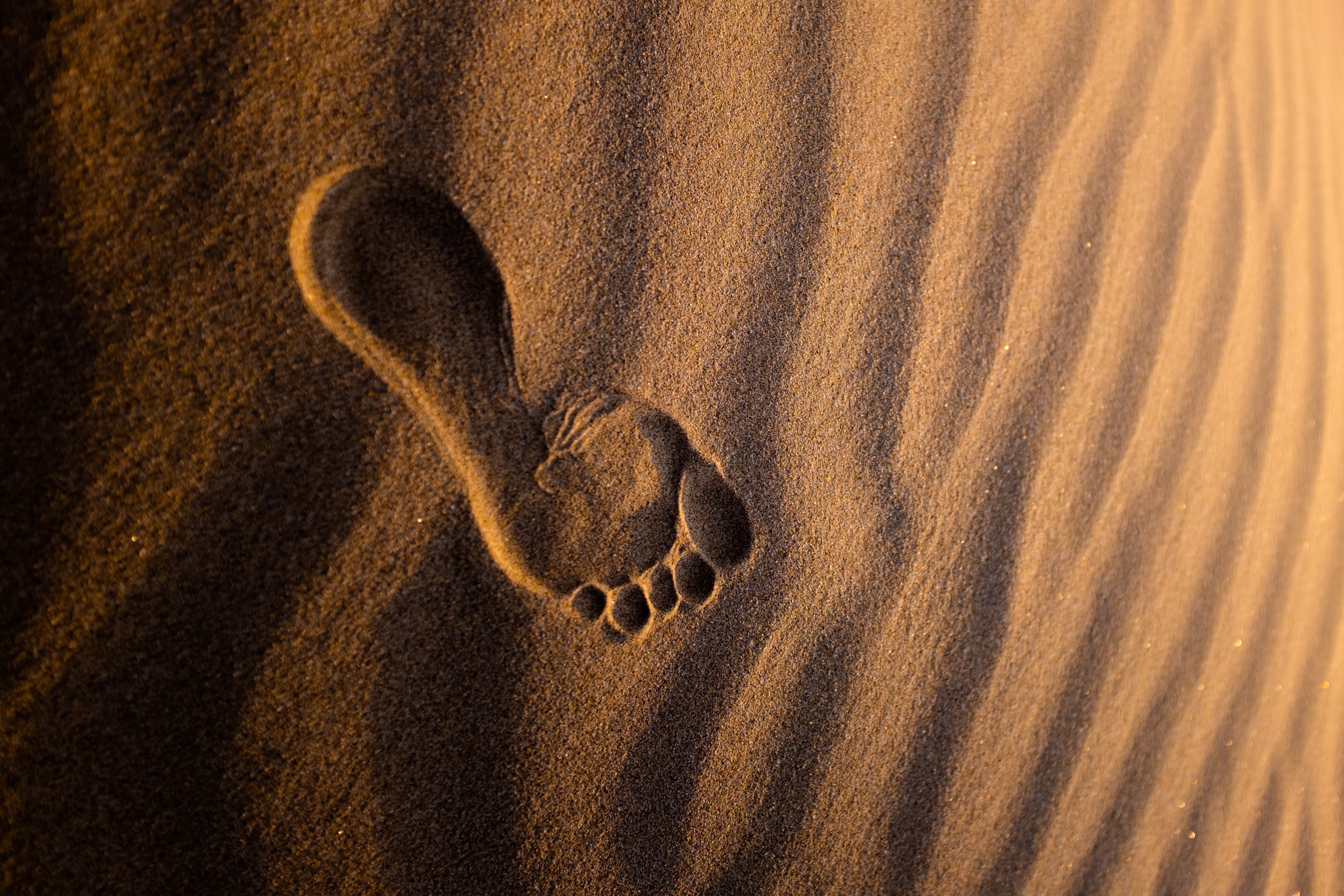 trace de pied sur le sable