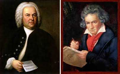 Photos représentantS Bach et Beethoven