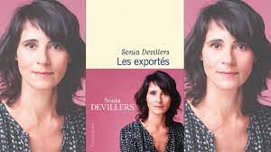 Portrait photo de Sonia Devillers et couverture de son roman Les exportés