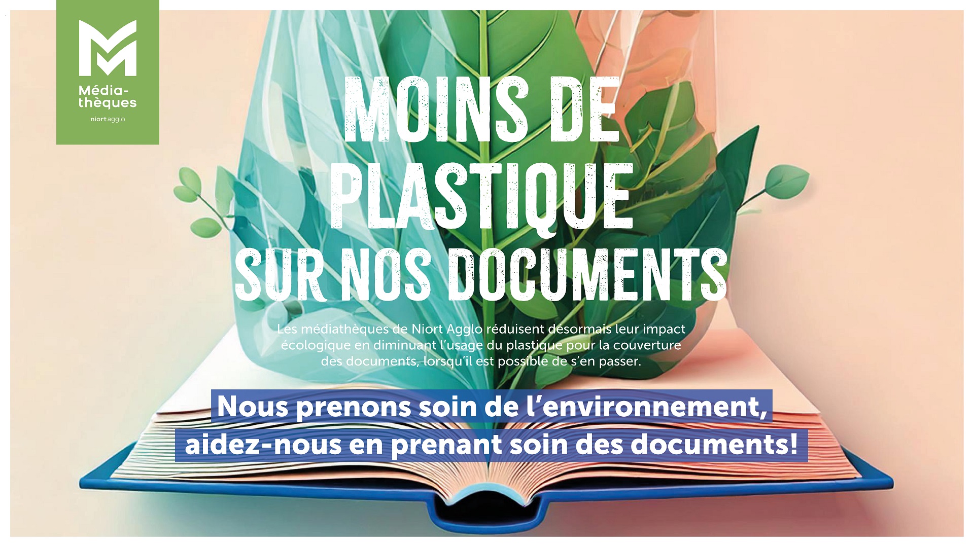 Un livre avec une plante qui en sort