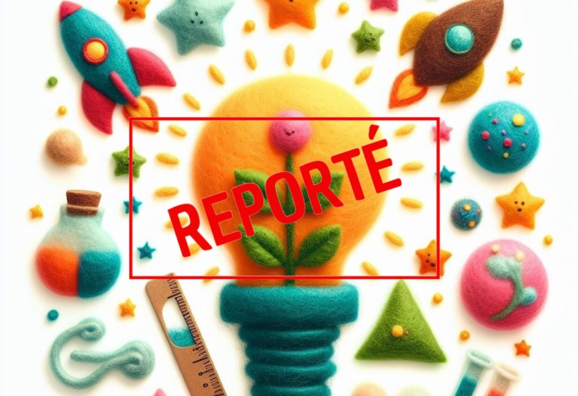 ampoule en feutrine avec mention "reporté"