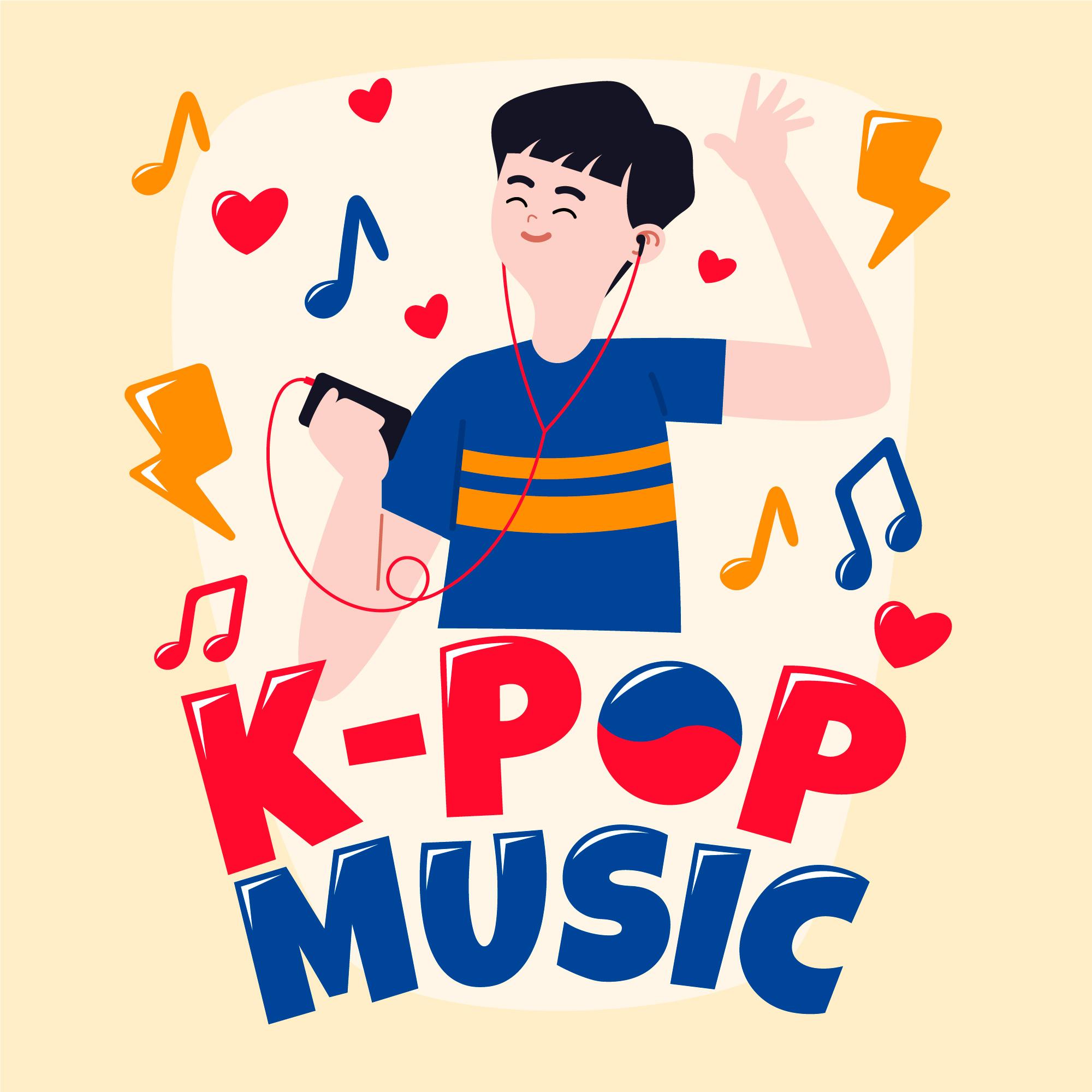 homme écoutant de la musique K-POP