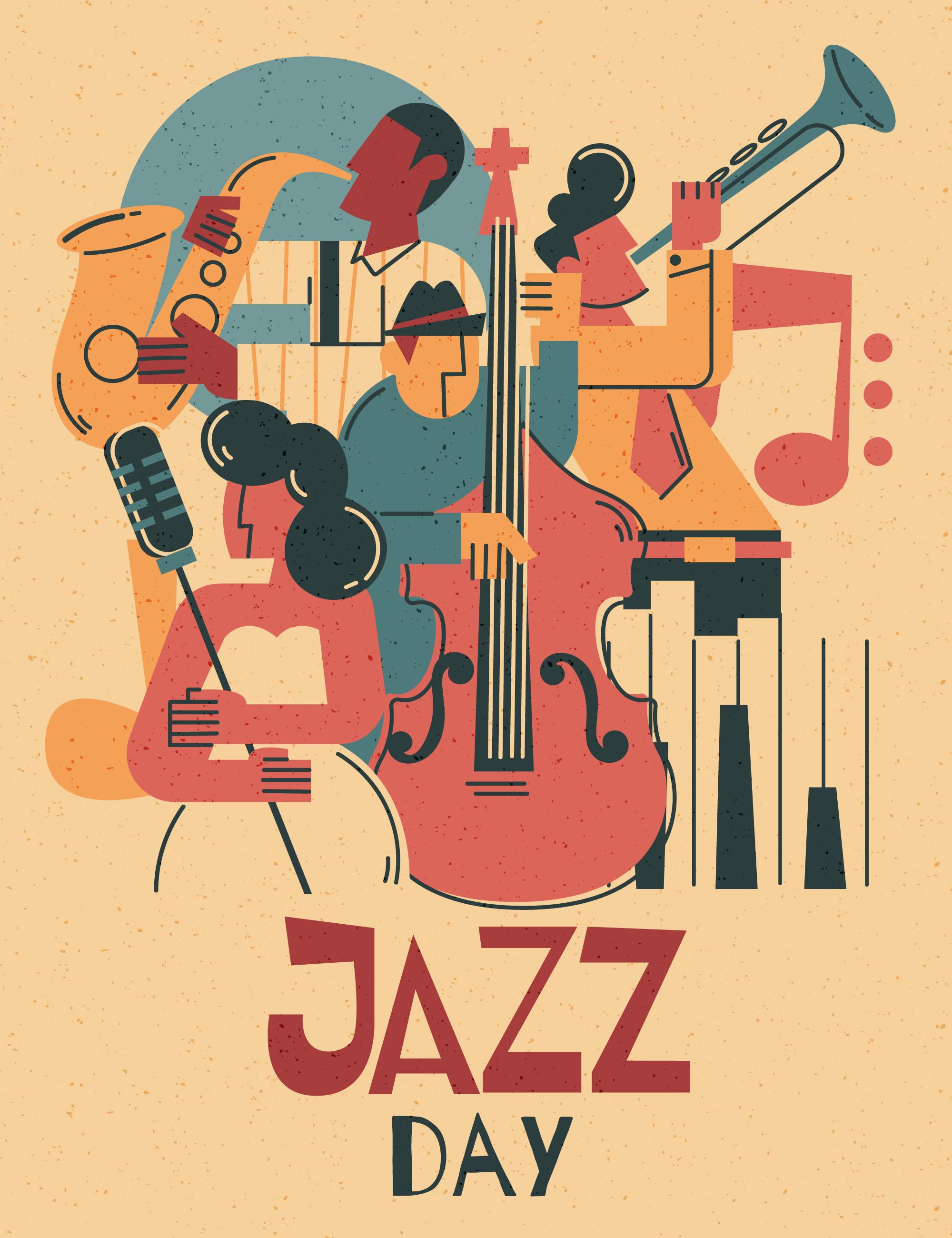 dessin musiciens jazz