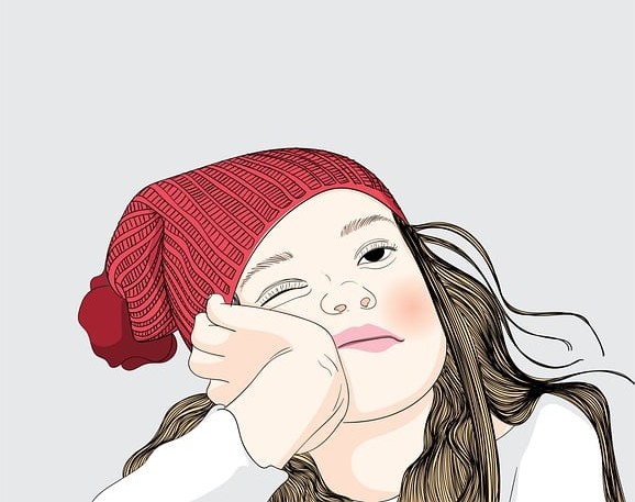 Illustration du fille qui s'ennuie