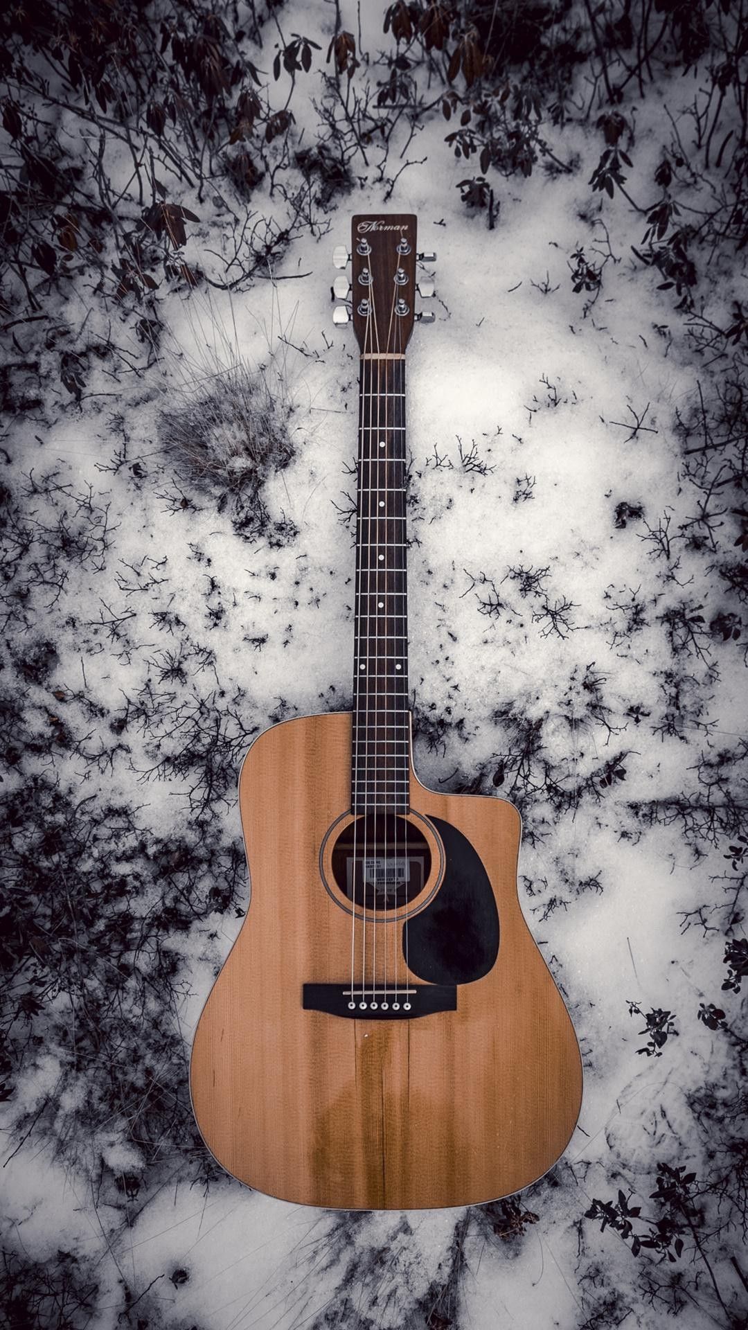 Une guitare dans la neige